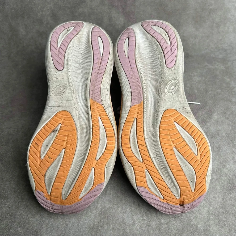 Asics Gel-Nimbus 25 Womens Running Shoes White Orchid Papaya 1012B753 Size 8.5